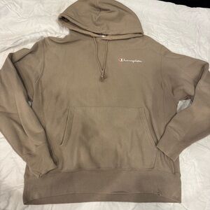 Men’s Tan Reverse Weave Champion Hoodie Tan